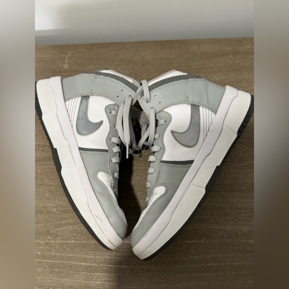 Nike Dunk High Up Gray and White High-Top Shoes | Good Used Condition - Picture 3 of 10